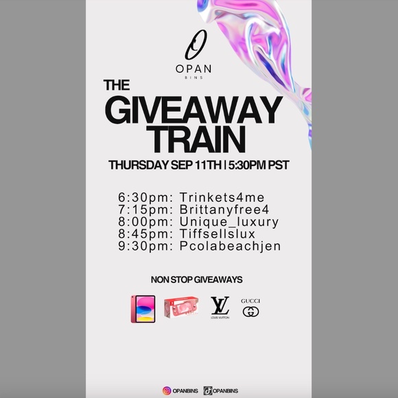 Other - The GIVEAWAY Train | September  9th | 5:30pm